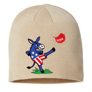 Funny Pro Kamala Harris 2024 For President Democrat Donkey Sustainable Beanie