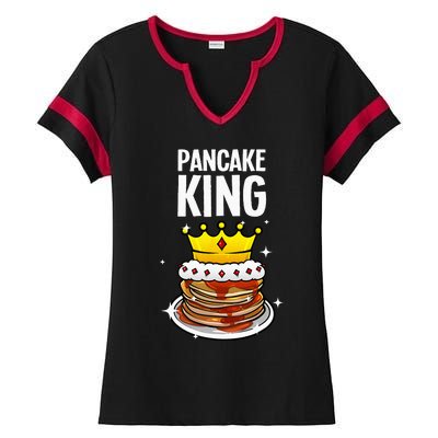 Funny Pancake King Design For Pancake Lover Ladies Halftime Notch Neck Tee