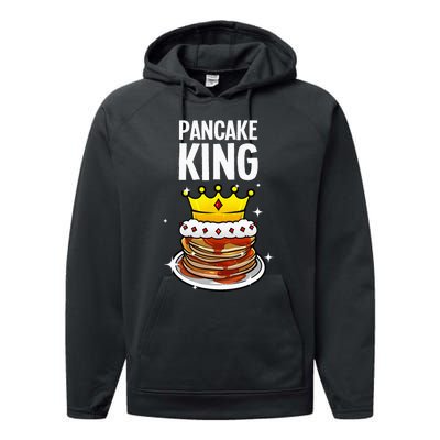 Funny Pancake King Design For Pancake Lover Performance Fleece Hoodie