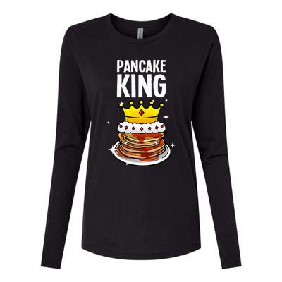 Funny Pancake King Design For Pancake Lover Womens Cotton Relaxed Long Sleeve T-Shirt