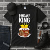 Funny Pancake King Design For Pancake Lover Tall T-Shirt