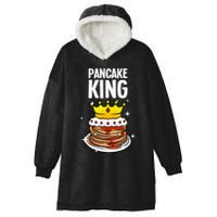 Funny Pancake King Design For Pancake Lover Hooded Wearable Blanket