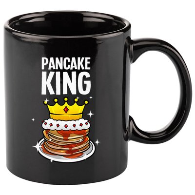 Funny Pancake King Design For Pancake Lover 11oz C Handle Ceramic Mug