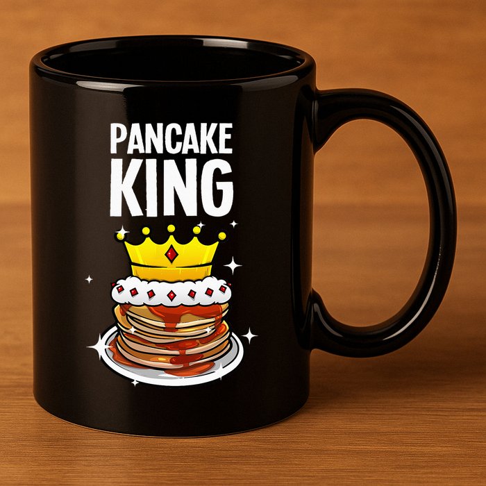 Funny Pancake King Design For Pancake Lover 11oz C Handle Ceramic Mug