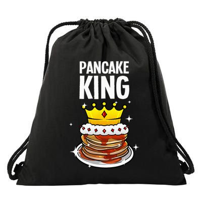 Funny Pancake King Design For Pancake Lover Drawstring Bag