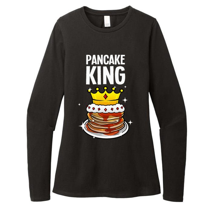 Funny Pancake King Design For Pancake Lover Womens CVC Long Sleeve Shirt