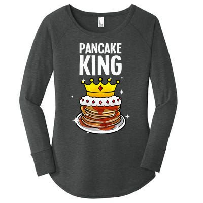 Funny Pancake King Design For Pancake Lover Women's Perfect Tri Tunic Long Sleeve Shirt