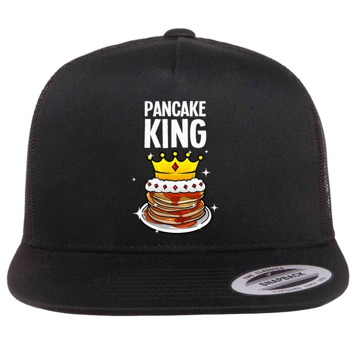 Funny Pancake King Design For Pancake Lover Flatbill Hat