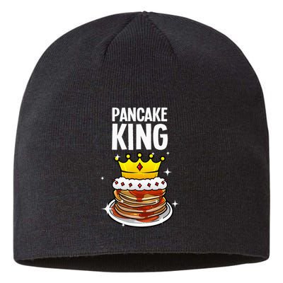 Funny Pancake King Design For Pancake Lover Sustainable Beanie