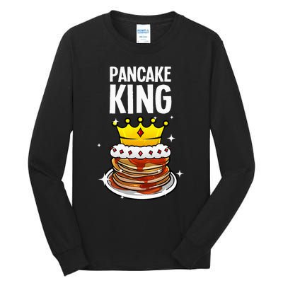 Funny Pancake King Design For Pancake Lover Tall Long Sleeve T-Shirt