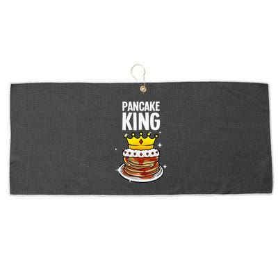 Funny Pancake King Design For Pancake Lover Large Microfiber Waffle Golf Towel