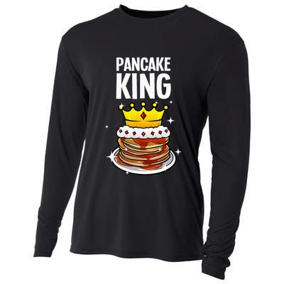 Funny Pancake King Design For Pancake Lover Cooling Performance Long Sleeve Crew