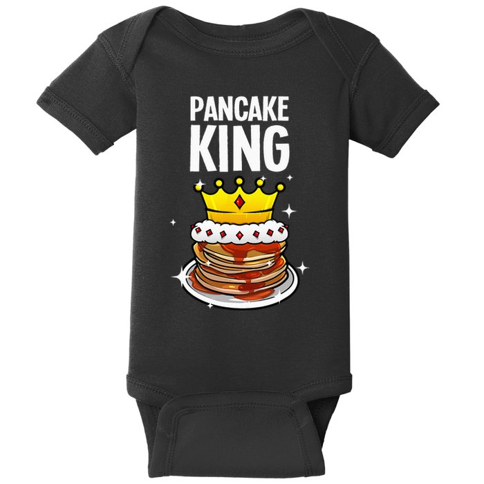 Funny Pancake King Design For Pancake Lover Baby Bodysuit