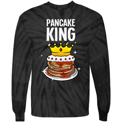 Funny Pancake King Design For Pancake Lover Tie-Dye Long Sleeve Shirt