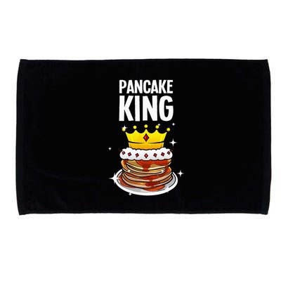 Funny Pancake King Design For Pancake Lover Microfiber Hand Towel