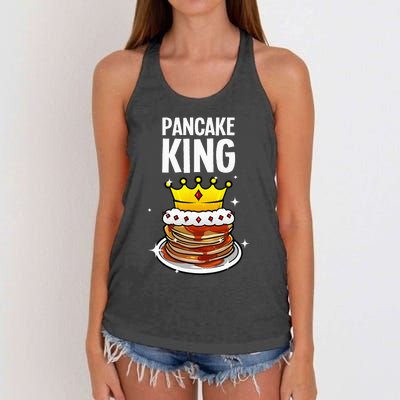 Funny Pancake King Design For Pancake Lover Women's Knotted Racerback Tank