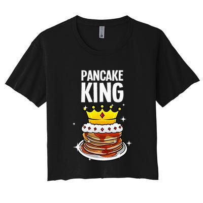 Funny Pancake King Design For Pancake Lover Crop Top