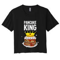 Funny Pancake King Design For Pancake Lover Crop Top