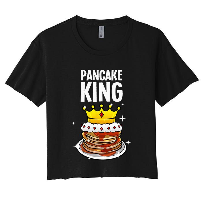 Funny Pancake King Design For Pancake Lover Crop Top