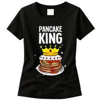 Funny Pancake King Design For Pancake Lover Womens T-Shirt