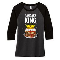 Funny Pancake King Design For Pancake Lover Women's Tri-Blend 3/4-Sleeve Raglan Shirt