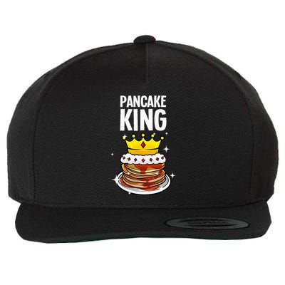 Funny Pancake King Design For Pancake Lover Wool Snapback Cap