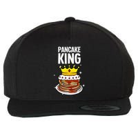 Funny Pancake King Design For Pancake Lover Wool Snapback Cap