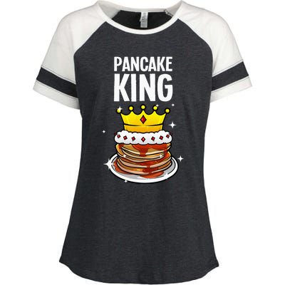 Funny Pancake King Design For Pancake Lover Enza Ladies Jersey Colorblock Tee