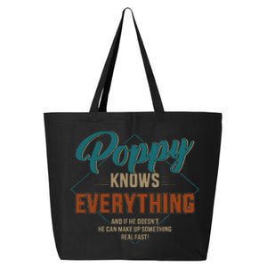 Funny Poppy Knows Everything For Grandpa And FatherS Day 25L Jumbo Tote