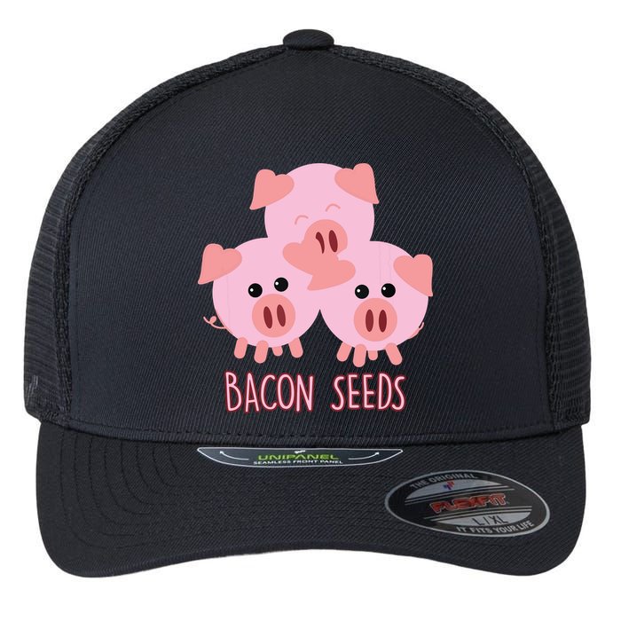 Funny Paleo Keto Bacon Seeds Three Pigs Flexfit Unipanel Trucker Cap