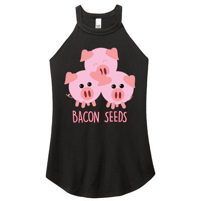 Funny Paleo Keto Bacon Seeds Three Pigs Women's Perfect Tri Rocker Tank