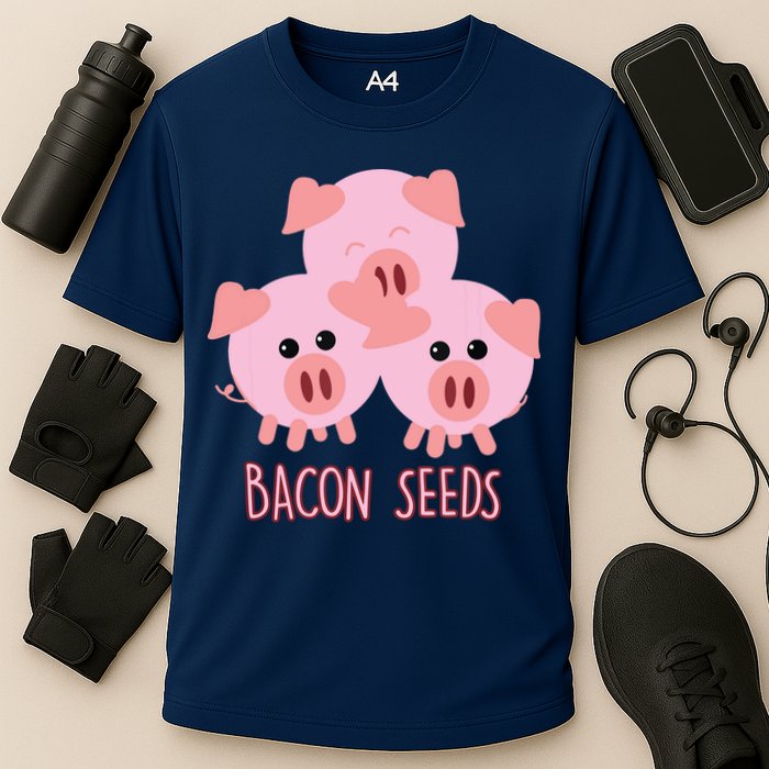 Funny Paleo Keto Bacon Seeds Three Pigs Cooling Performance Crew T-Shirt