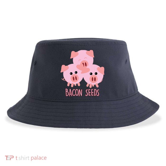 Funny Paleo Keto Bacon Seeds Three Pigs Sustainable Bucket Hat
