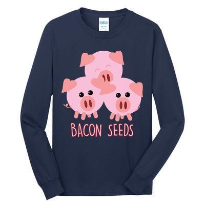 Funny Paleo Keto Bacon Seeds Three Pigs Tall Long Sleeve T-Shirt