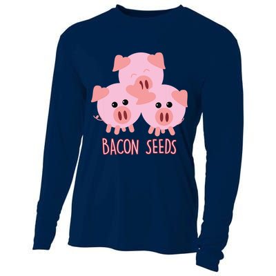 Funny Paleo Keto Bacon Seeds Three Pigs Cooling Performance Long Sleeve Crew