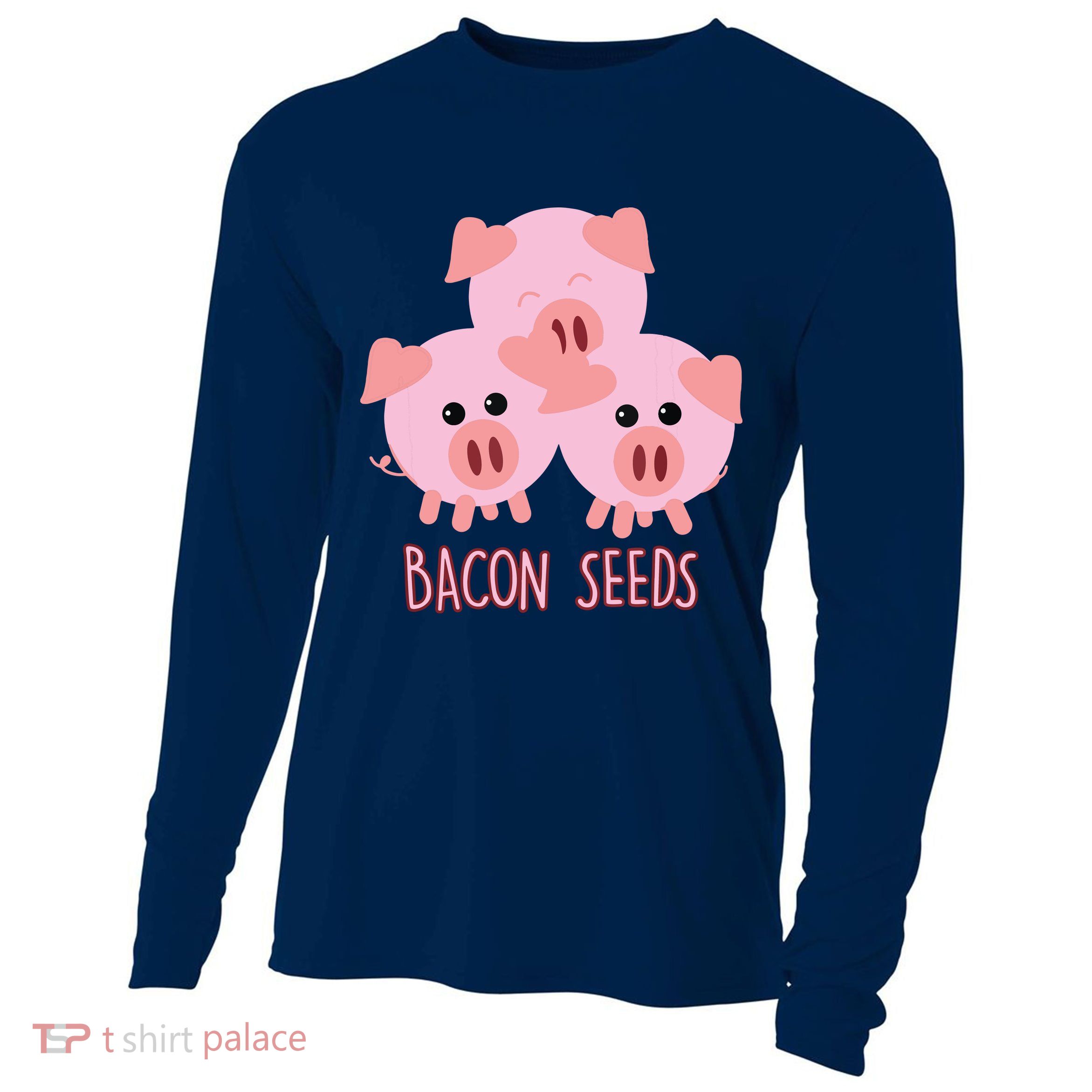 Funny Paleo Keto Bacon Seeds Three Pigs Cooling Performance Long Sleeve Crew