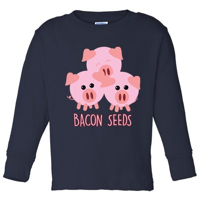 Funny Paleo Keto Bacon Seeds Three Pigs Toddler Long Sleeve Shirt