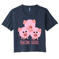 Funny Paleo Keto Bacon Seeds Three Pigs Women's Crop Top Tee