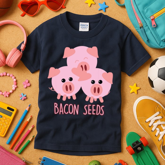 Funny Paleo Keto Bacon Seeds Three Pigs Kids T-Shirt