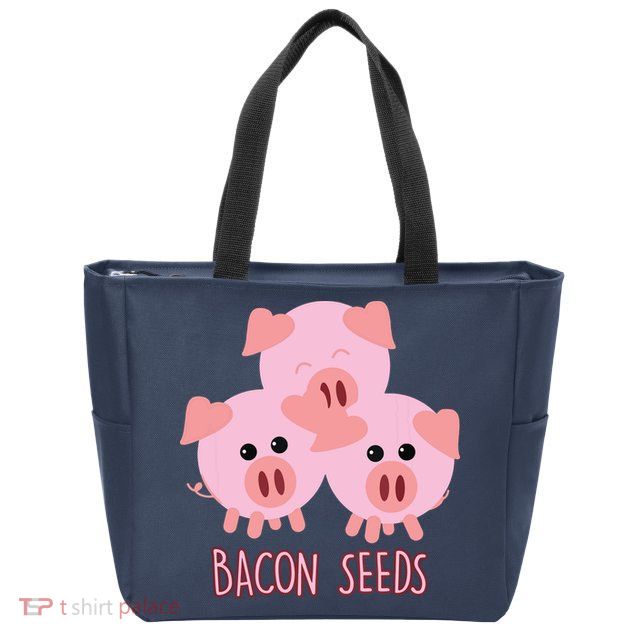 Funny Paleo Keto Bacon Seeds Three Pigs Zip Tote Bag
