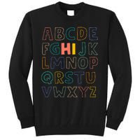 Funny Pre K Kindergarten Hi Alphabet Back To School Teachers Tall Sweatshirt