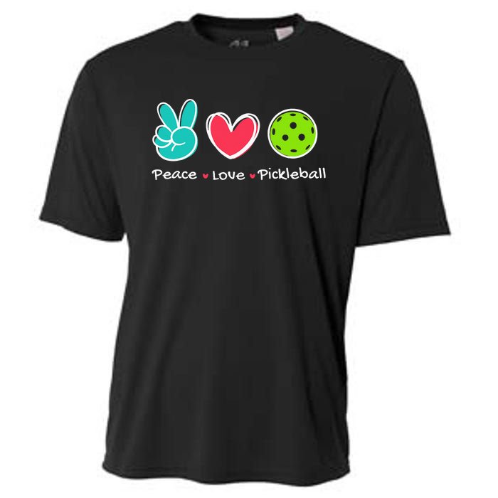 Funny Peace Love Pickleball Court Play Loves Pickleball Cooling Performance Crew T-Shirt