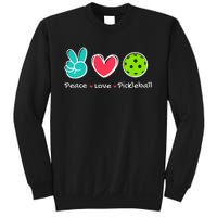 Funny Peace Love Pickleball Court Play Loves Pickleball Sweatshirt