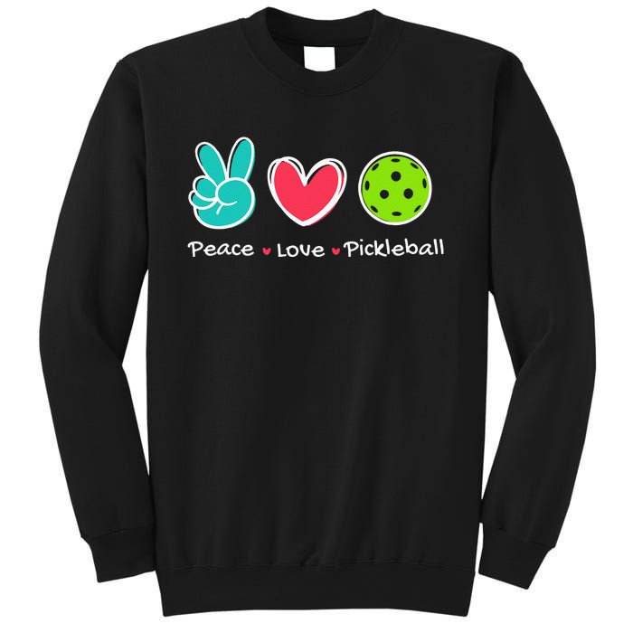 Funny Peace Love Pickleball Court Play Loves Pickleball Sweatshirt