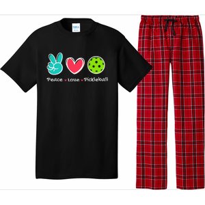 Funny Peace Love Pickleball Court Play Loves Pickleball Pajama Set