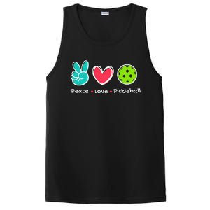 Funny Peace Love Pickleball Court Play Loves Pickleball PosiCharge Competitor Tank