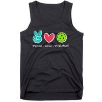 Funny Peace Love Pickleball Court Play Loves Pickleball Tank Top