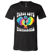 Funny Peace Love Pickleball Vintage Design V-Neck T-Shirt