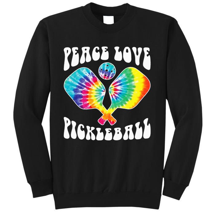 Funny Peace Love Pickleball Vintage Design Tall Sweatshirt