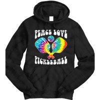 Funny Peace Love Pickleball Vintage Design Tie Dye Hoodie